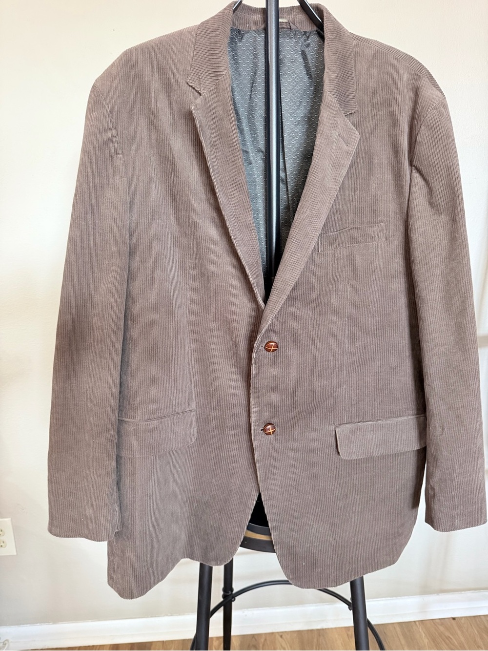 Tasso Elba Brown Corduroy Blazer - Classic Single-Breasted Jacket XL 50-52